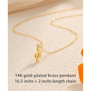 14K Gold Plated Pendant Necklace for Women, Dainty Charm Good Luck